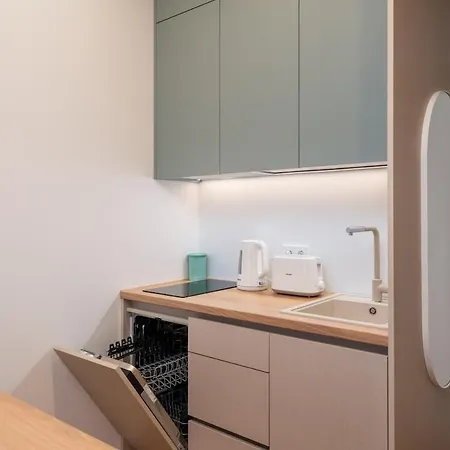 New Designer Old Town Studio, Tv, Work Desk With Monitor, Ac, Security Apartment Riga